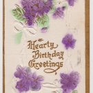 #26 Birthday Flowers embossed  Vintage Postcard ( used )