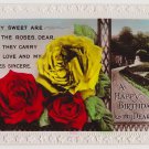 #29 Birthday Wife  Embossed Glossy real photograph   Vintage Postcard ( used )