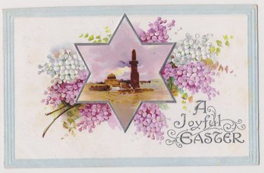 #30  Easter  Embossed  Vintage Postcard ( used )