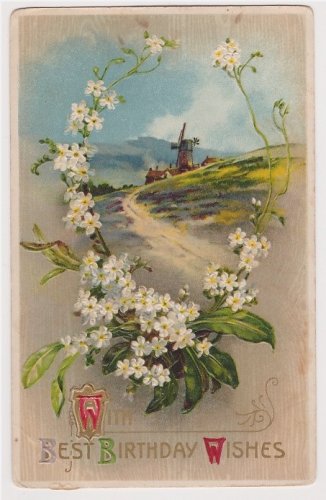 #36  Embossed Birthday Postcard ( used )