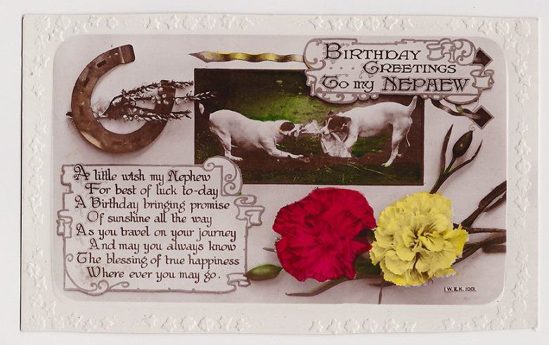 #45 Nephew Birthday Glossy Embossed Real Photograph Vintage Postcard ...