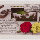 #45 Nephew Birthday Glossy Embossed real photograph  Vintage Postcard ( used )