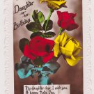 #46 Daughter Birthday Glossy Embossed real photograph  Vintage Postcard ( used )