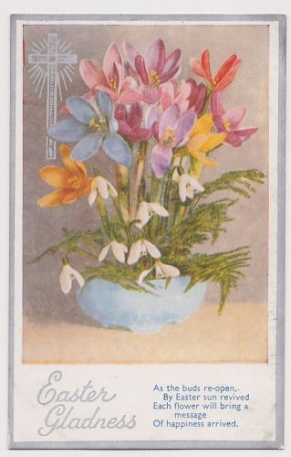 #54 Easter Gladness Card Vintage Postcard (used)