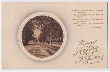 #57 Many Happy Returns Embossed Card Vintage Postcard (used)