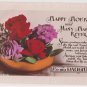 #82  Happy Returns  Embossed Glossy real photograph  Vintage Postcard ( used )