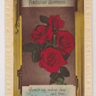 #86  Birthday Wife Embossed  Glossy Real Photograph Vintage Postcard ( used )