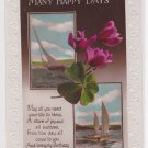 93 Many Happy Days Embossed  Glossy Vintage Postcard ( used )