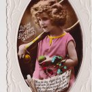 97 Birthday Embossed  Glossy Real Photograph Vintage Postcard ( used )