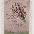 #105 Beloved Wife embossed glossy   postcard   used