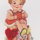 # 26 girl with wagon with card  valentine card