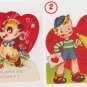 42 Panda bear plus boy w/ horn children's  Valentine Cards  used