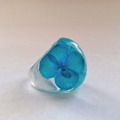 Blue Hydrangea Resin Ring