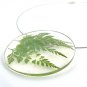 Resin Statement Necklace with Green Ferns