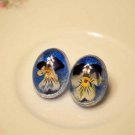 Real Viola Post Earrings