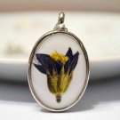 Real Columbine Pendant Necklace