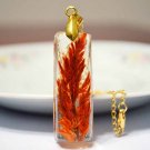 Red Blossom Resin Pendant Necklace
