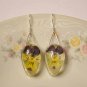 Real Viola Dangle Earrings
