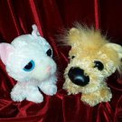 Set of 2 Princess Dog & Cat Plush Stuffed Animal Toy Large Eyes Artist Collec.