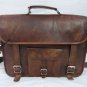 15x11" Vintage Leather Briefcase Attache Satchel Cross Body Bag Messenger Bag