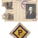 Extremely rare German WW2 patch for Polish worker + ID document, stamped, 1940