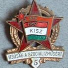 Commemorative Hungarian enameled badge, 1957 medal star