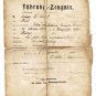 Extremely Rare German WW1 Driver License, 1924 Fuhrung Zeugnis