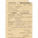 German WW2 Arbeitskarte for Polish worker, 1943, document ID