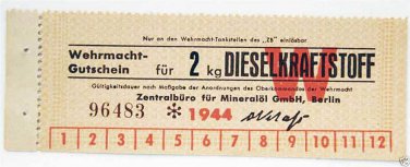 Original Rare German WW2 ARMY RATION CARD DATED 1944