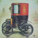 Original Vintage old pictures of automobile RENAULT 1899, photo car, badge