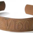 Rare Original German Spiritul Copper Bracelet w. Latin VIS VITALIS, 1900 - 1940