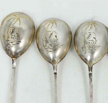 RUSSIAN IMPERIAL SILVER SPOONS, MARKED