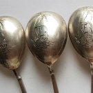 NICE RUSSIAN IMPERIAL THREE SILVER SPOONS, MARKED