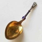 FINE PETER HERTZ STERLING SILVER and ENAMELED SPOON, MARKED, 1896
