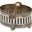 FABERGE - RUSSIAN SILVER SALT CELLAR with SPOON, MARKED
