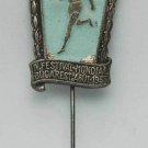 Rare Romanian SILVER Badge, IV Festival, 1953 medal sport