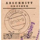 EXTREMELY RARE GERMAN WW2 RECEIPT for PENSION PAYMENT in UKRAINE-POLAND, 1943