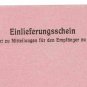 RARE GERMAN WWII POSTAL RECEIPT from ORANIENBURG CONCENTRATION CAMP, KL, 1942