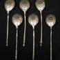 RUSSIAN EIGHT SILVER GILT-WASHED SPOONS, MARKED