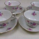 LOT 4 VERBANO DEMITASSE TEA CUPS & SAUCERS 'INDUSTRIA ARGENTINA' FLORAL CHINA