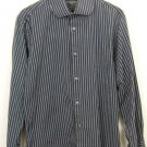 BANANA REPUBLIC Gray Striped 100% Cotton LS Mens Dress Shirt 15-15 1/2 (M)
