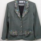 TWO TWENTY COLLECTION NEW BLAIR BLAZER JACKET SIZE LARGE WOOL BLEND HARRINGBONE