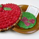 Vintage Lidded Ceramic 11" Strawberry Pie Plate Covered Keeper-Over and Back Inc
