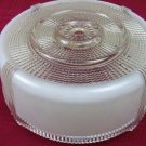 VTG HANGING ART DECO MILK CLEAR GLASS CEILING LIGHT FIXTURE COVER SHADE DOME