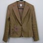 APT. 9 'STRETCH' TAN BROWN LINEN JACKET SIZE 4 SMALL EMBROIDERED CAREER LINED