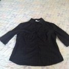 EAST 5TH WOMAN SIZE 1X  SHEER LIGHTWEIGHT TOP BLOUSE SHIRT GREEN BLUE XL CAREER