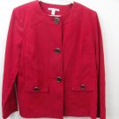 JM COLLECTION RED BLAZER JACKET SIZE 10 MEDIUM MICRO SUEDE