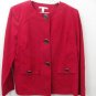JM COLLECTION RED BLAZER JACKET SIZE 10 MEDIUM MICRO SUEDE