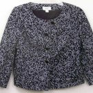 ANN TAYLOR PETITES BLACK AND WHITE CAREER EVENING LINED JACKET SIZE 4P