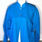 COLDWATER CREEK WOMENS TURQUOISE LINEN COTTON BLOUSE SHIRT TOP SIZE SMALL BLUE